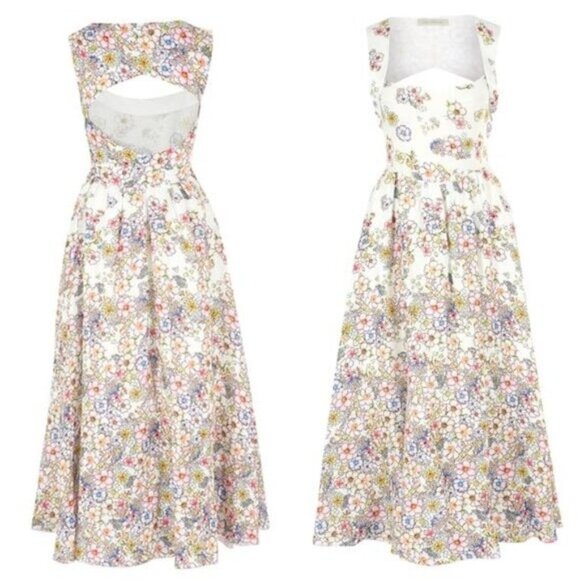 Gül Hürgel Pesco Floral Linen Midi Dress NWT Size M - Picture 1 of 10